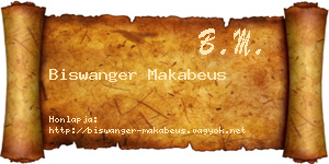 Biswanger Makabeus névjegykártya